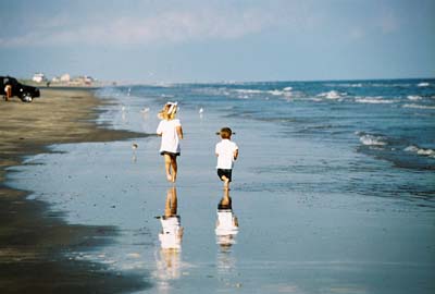 Brazosport kids running on beach
