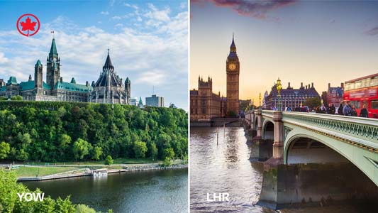 Air Canada reanuda los serviciosok internacionales sin escalas de Ottawa a Londres Heathrow